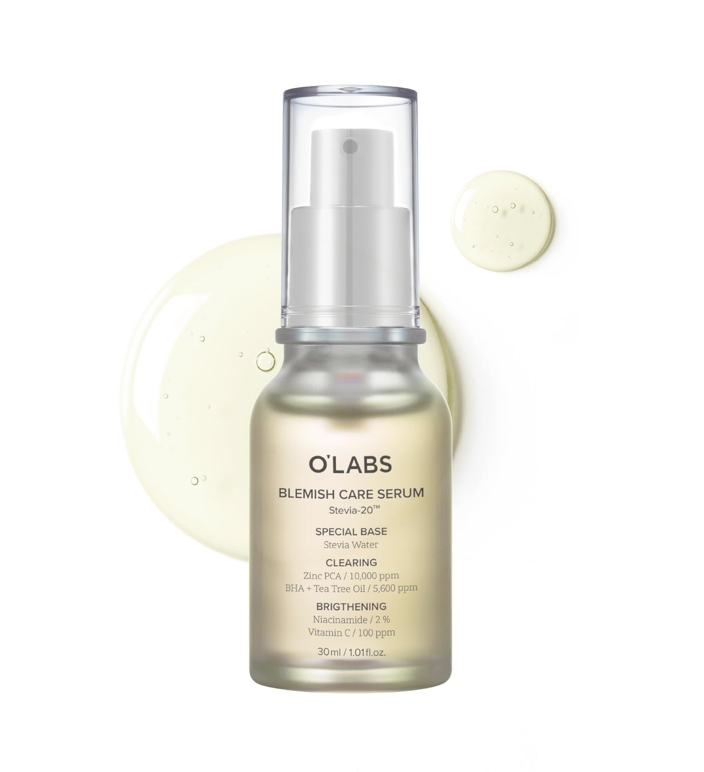 O'LABS Blemish Care Serum 30ml / 1.01 fl.oz Lightweight Facial Serum Vitamin C Stevia Water Base