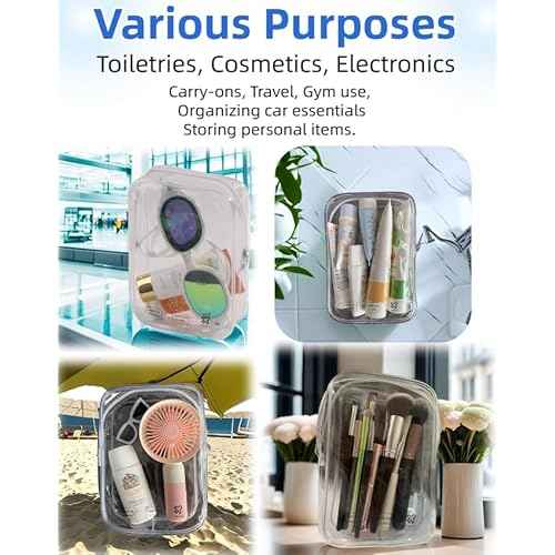 Packing Cubes Quart Size Travel Bag Tsa Approved Clear Toiletry Bag Small European International Must Haves Long Flight Airplane Essentials (5, Clear, Clear, Clear, Clear, Clear)