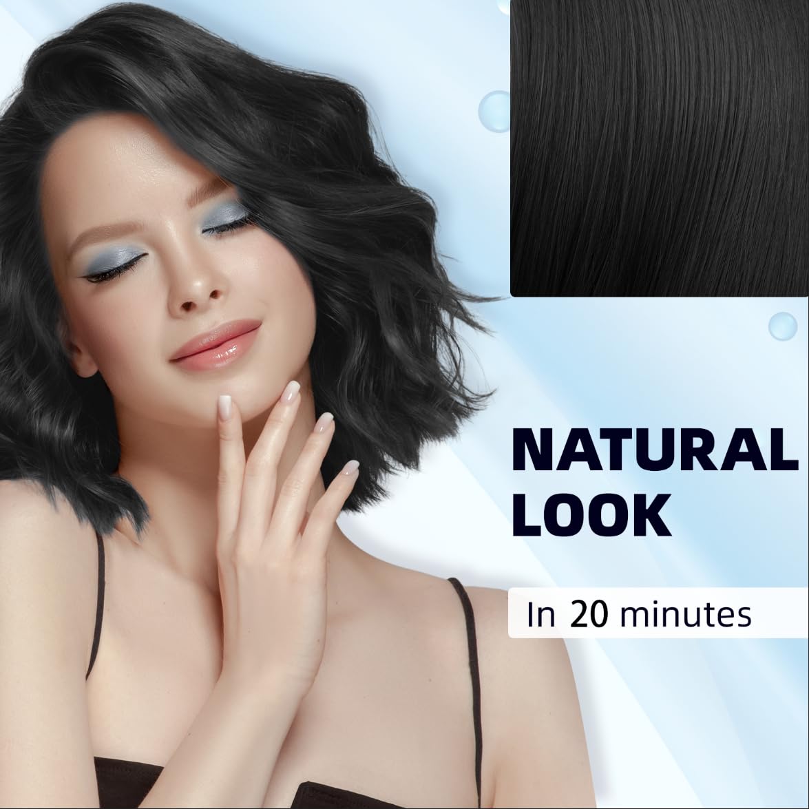 Ivnil Black Hair Dye Shampoo 3 in 1 Hair Color Shampoo for Women & Men for Gray Hair Coverage, shampoo para pintar el cabello