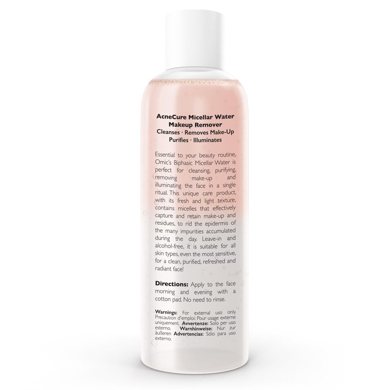 OMIC Biphasic Micellar Water - 4 oz / 118ml - All-in-1 Gentle Makeup Remover & Cleanser - Hydrating Facial Cleanser, Makeup Remover with Hyaluronic Acid and Green Tea Extract for All Skin Types