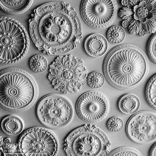 Ekena Millwork CM09BN Benson Ceiling Medallion, 9"OD x 4 1/8"ID x 5/8"P, Primed
