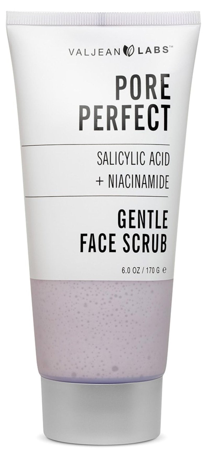 Valjean Labs Pore Perfect Gentle Face Scrub — Salicylic Acid & Niacinamide | Gently Exfoliates, Smooths, Refines Pores | Feeling Fresh & Renewed (6 Oz)