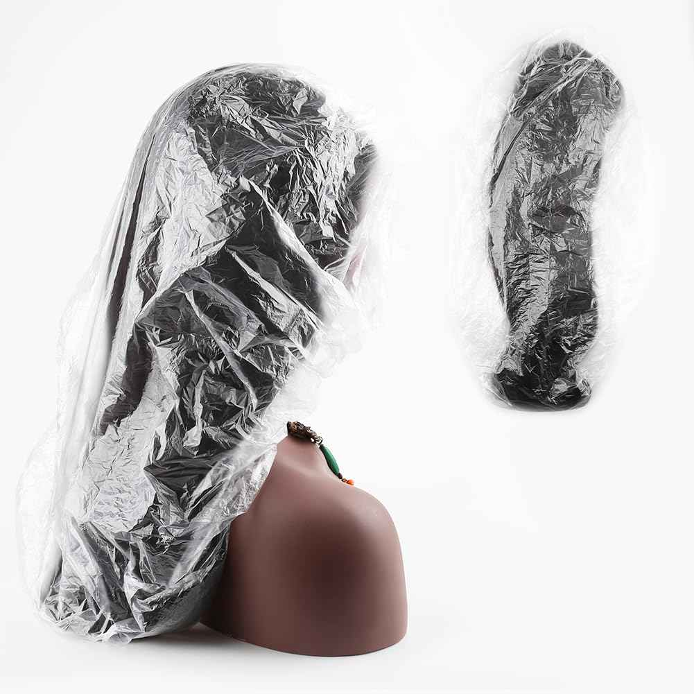 Sent Hair Super Big XXLarge Shower Cap 10 pcs Disposable Plastic Bath Cap Waterproof Dustproof Spa Shower Cap Bathing Hair Caps for Women, Travel, Home Use, Hair Salon