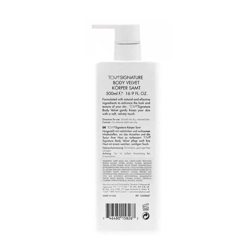 Tova Signature Body Velvet Lotion with Pump – Nourishing Shea Butter Body Lotion for Women, Hydrating & Moisturizing – USA-Made & Cruelty-Free – 16.9 fl oz