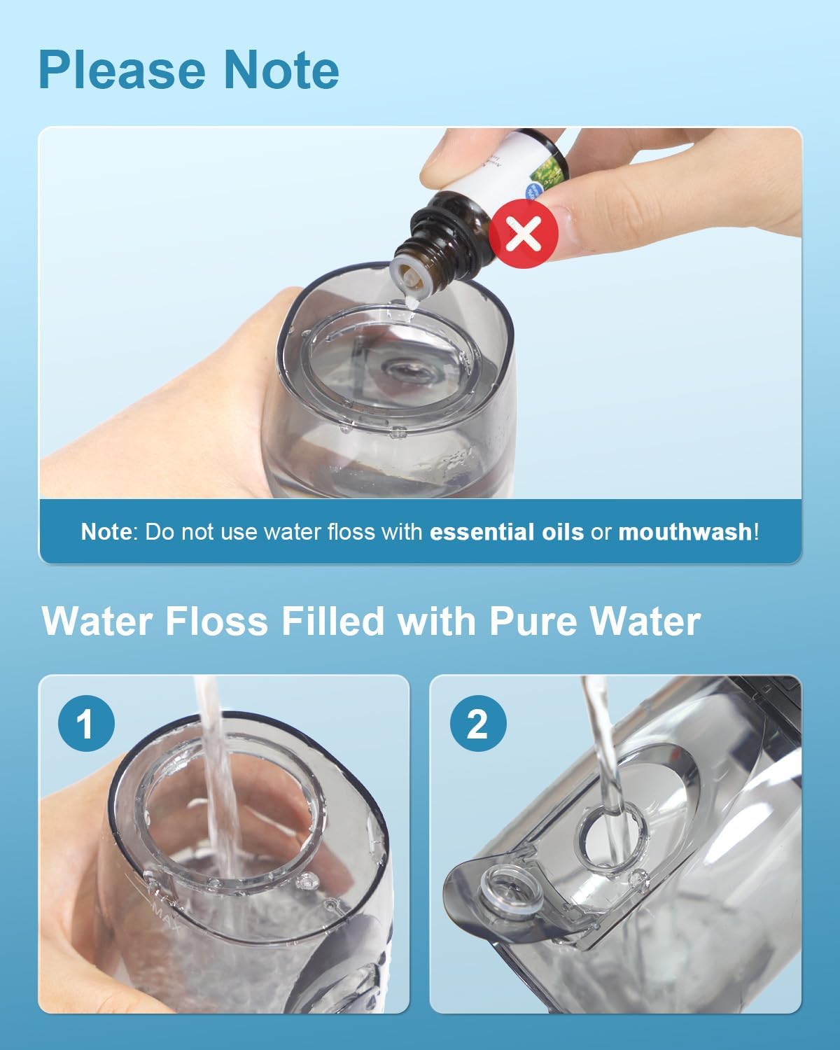 OPERAN Water Flossers for Teeth, Cordless Portable Water Flossers for Adults Braces, IPX7 Waterproof with 4 Modes, 4 Professional Nozzles, 300ml Tank & 21 Days Runtime for Travel, Black, 1Pack