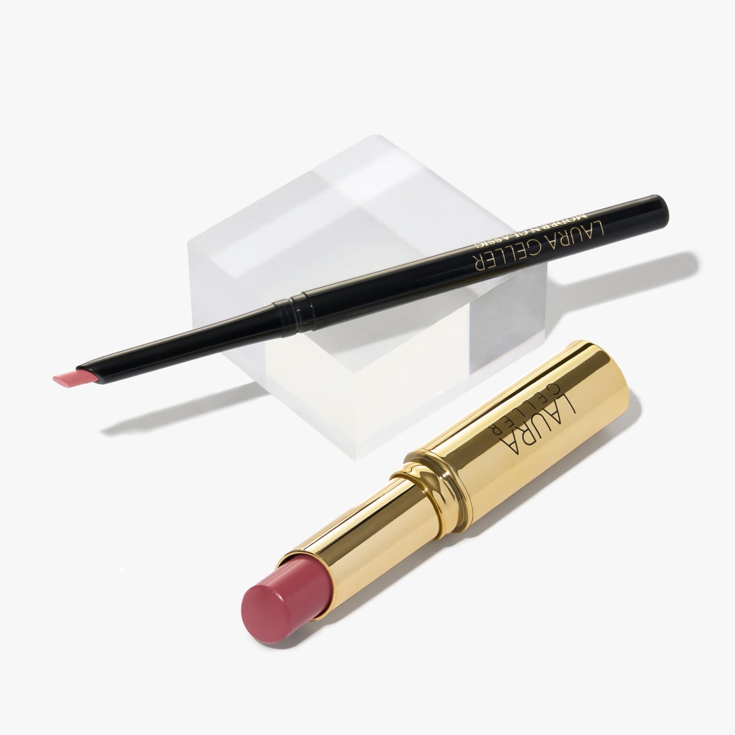 LAURA GELLER NEW YORK Love Your Lips Duo: Jelly Balm Moisturizing Tinted Lip Balm, Figger Than Life + Modern Classic Long-Lasting Lip Liner, Radiant Rose