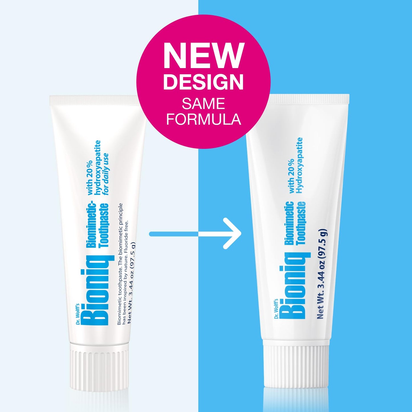 Bioniq Classic - 20% Hydroxyapatite Toothpaste, bioHAP and Fluoride Free for Daily Use, Clinically Tested - Our Expert Enamel Care, Mint Flavor - 3 x 3.44 Oz