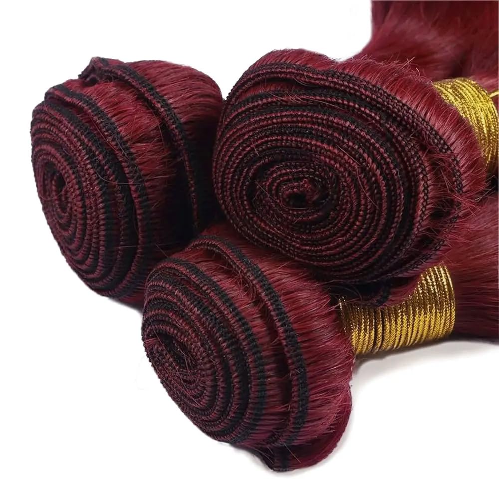 Dokksiiia Body Wave Bundles Burgundy 99J, 08 10 12 Inch