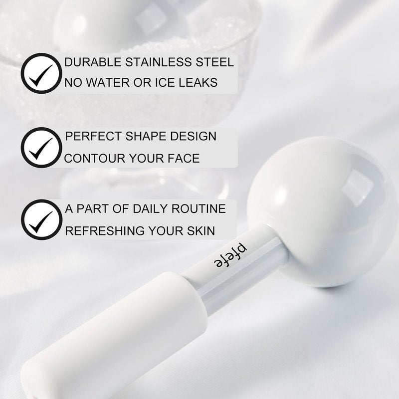 Ice Globes for Face & Eyes - Unbreakable Stainless Steel Cryo Sticks for Puffiness, Wrinkles & Dark Circles | Beauty Facial Tool