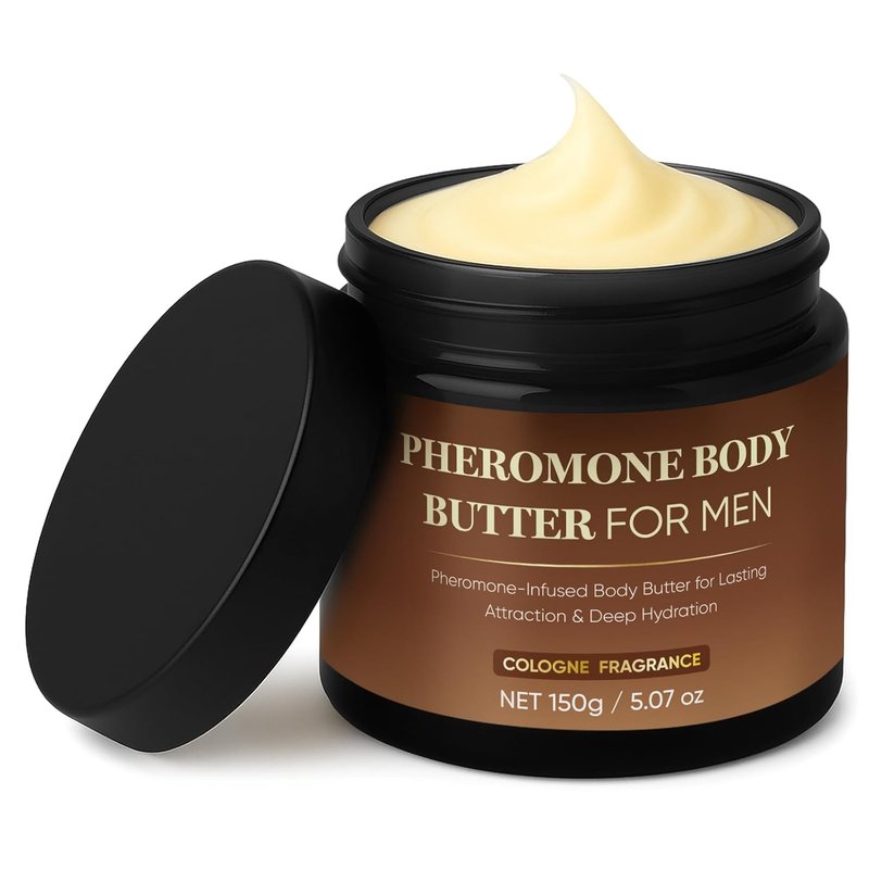 Pheromone Body Butter for Men - Deep Hydration Skin Cream with Shea & Cocoa Butter | Non-Greasy, Vegan Formula