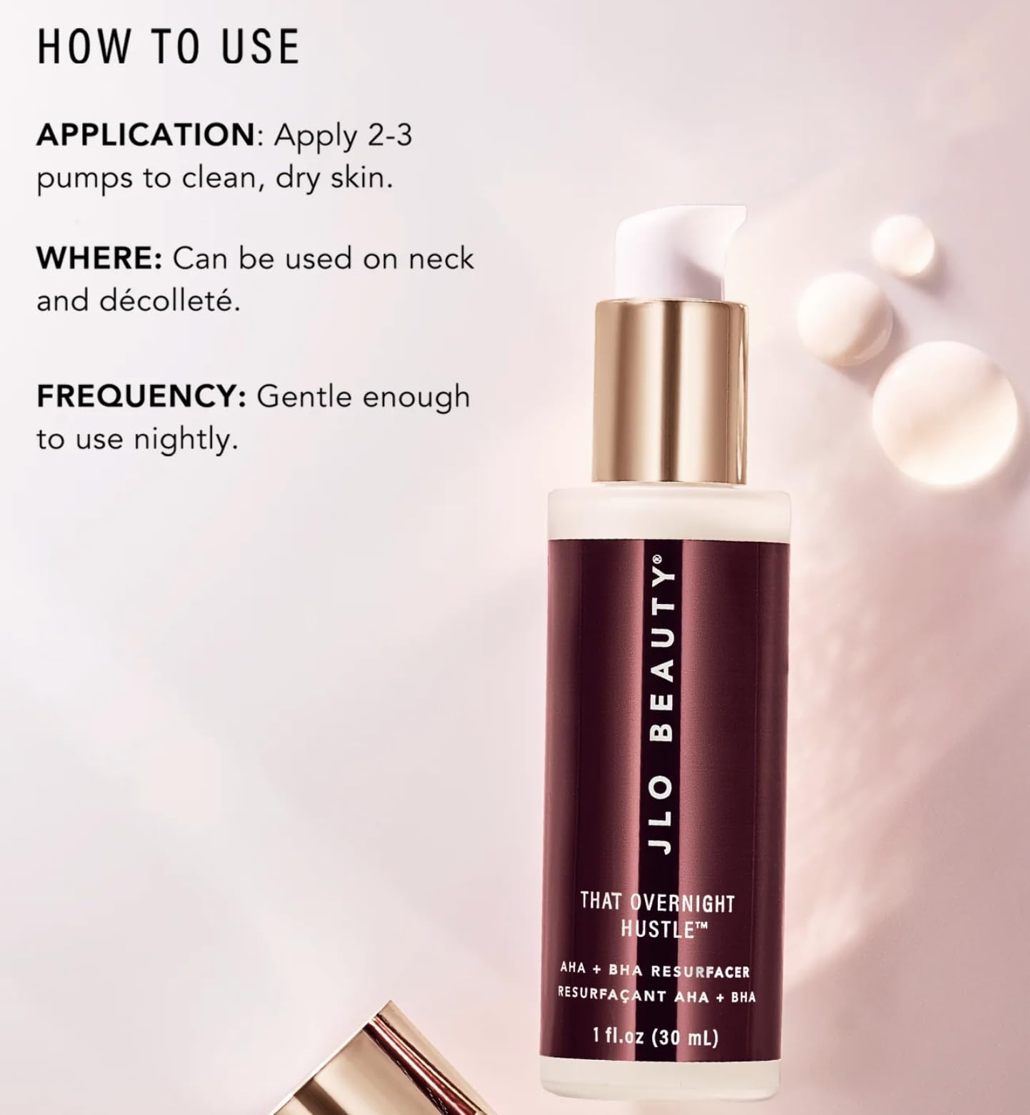 JLO BEAUTY That Overnight Hustle AHA + BHA Resurfacing Night Serum, 1 Oz