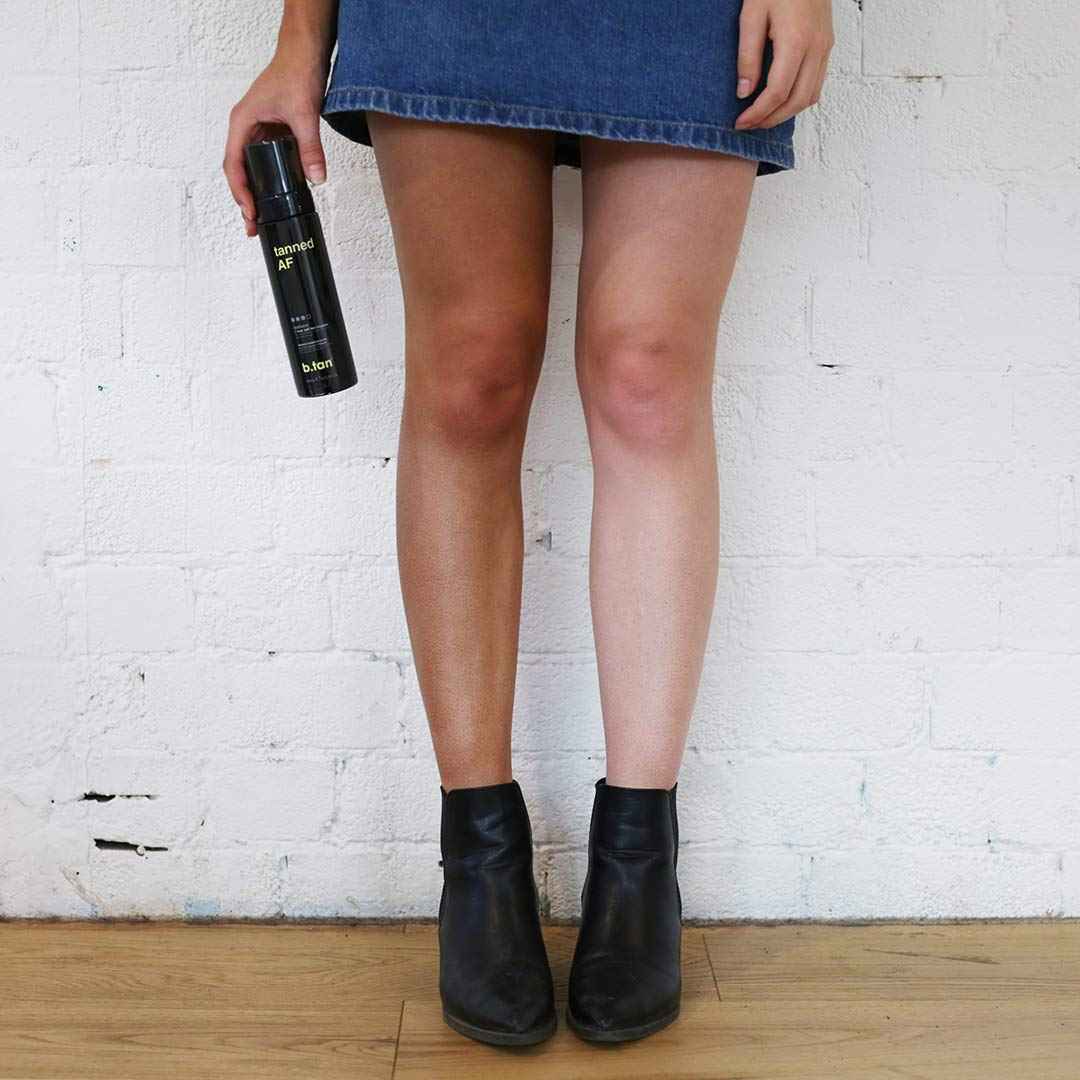 b.tan Self Tan Mousse - Tanned AF - Darkest Self Tanner for Fastest, Darkest Tan, 6.7 Fl Oz (Pack of 2)