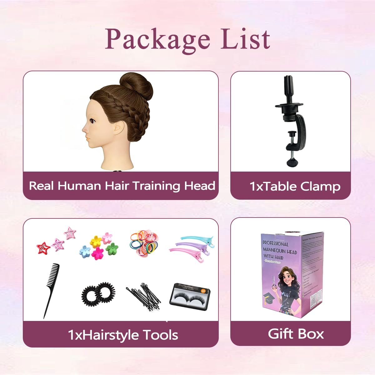 Mannequin Head with 80% Human Hair - Straight, 26"-28" Doll Head for Cosmetology & Hairdresser (A01-Black1)