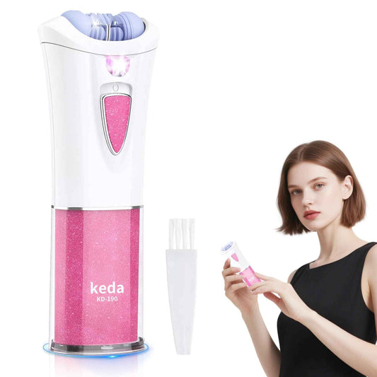 Skin Epilator, 2025 New Epilators Hair Removal for Face, Smooth Glide Epilators for Women with LED Light, Cordless Facial Hair Removal for Bikini Arm Legs Underarm, Portable Epilator