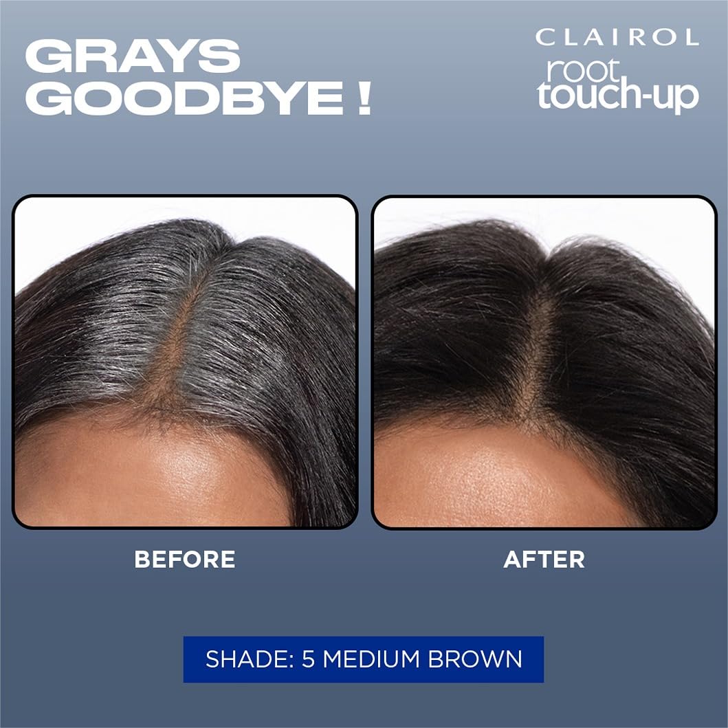 Clairol Root Touch-Up by Nice'n Easy Permanent Hair Dye, 4 Dark Brown Hair Color | 100% Gray Coverage | Easy Brush Application | Matches Professional Salon Shades | Pack of 2