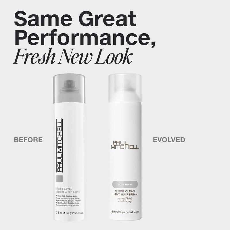 Paul Mitchell Super Clean Light Hairspray, Fast Drying, Soft Hold + Natural Finish, For Fine Hair, 9.5 oz