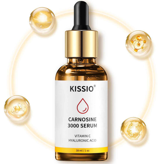 KISSIO Peptide Serum - Anti-Wrinkle Facial Serum with Peptides and Carnosine,Vitamin C,Hyaluronic Acid to Hydrating and Reduce Fine Lines,Skin Care for Face,Vegan,1 Fl Oz