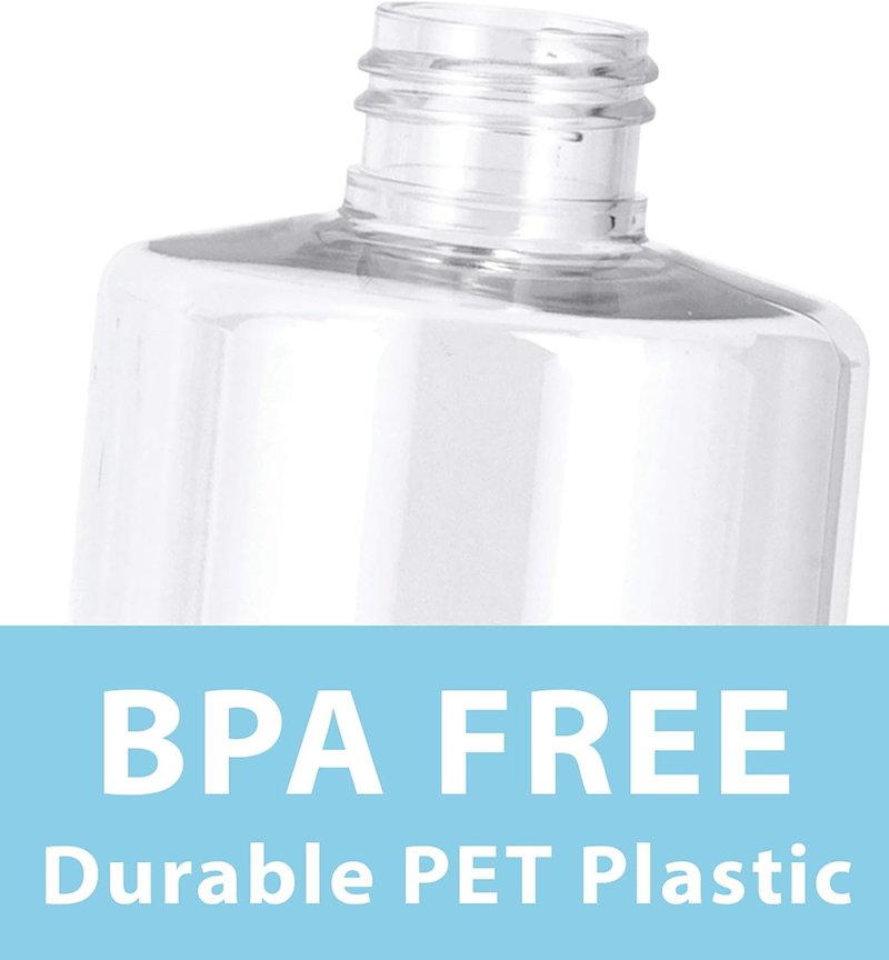 JUVITUS 16 oz Clear PET Plastic Bottles - BPA Free with Gold Disc Cap | 12 Pack
