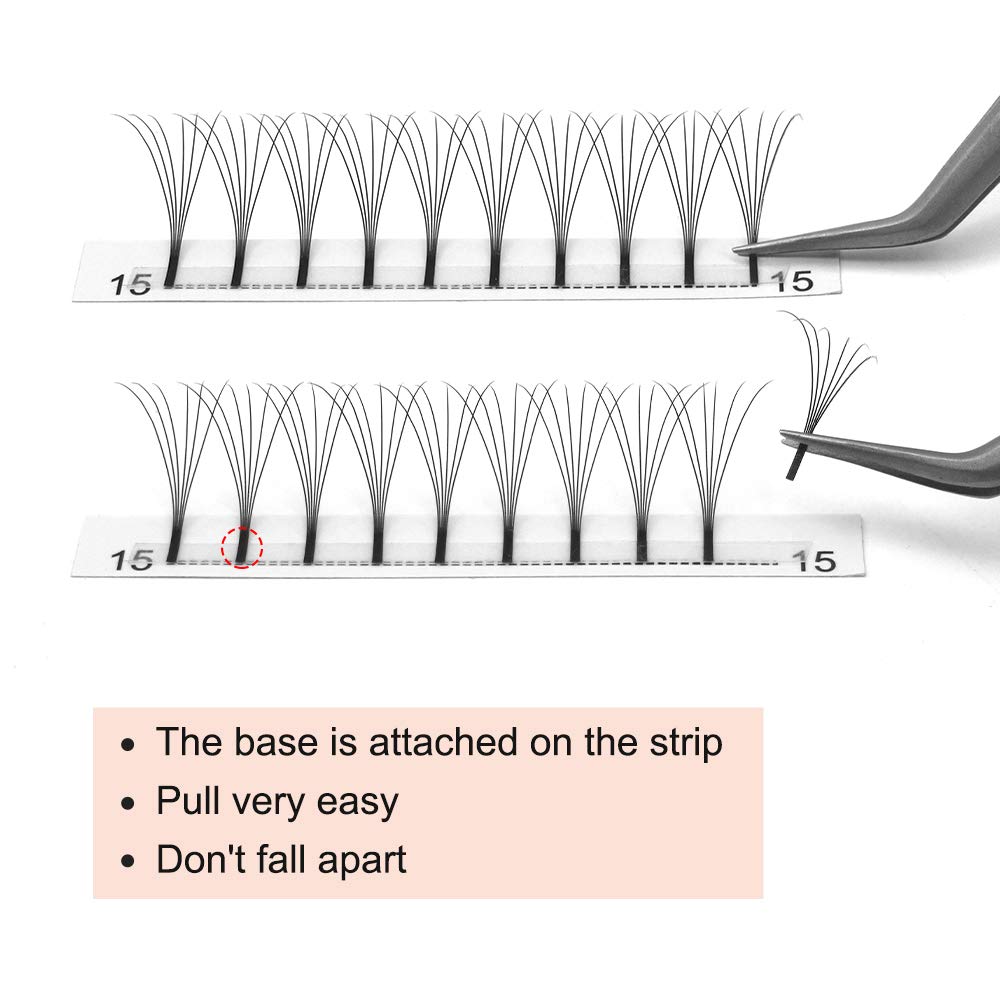 Premade Volume Eyelash Extensions 4D-D-0.07-18 Long Stem Premade Fans Eyelash Extensions Volume Lash Extensions .07 .10 Premade Volume Fans C D Curl Pre made Lash Fans(4D-D-0.07,18 mm)