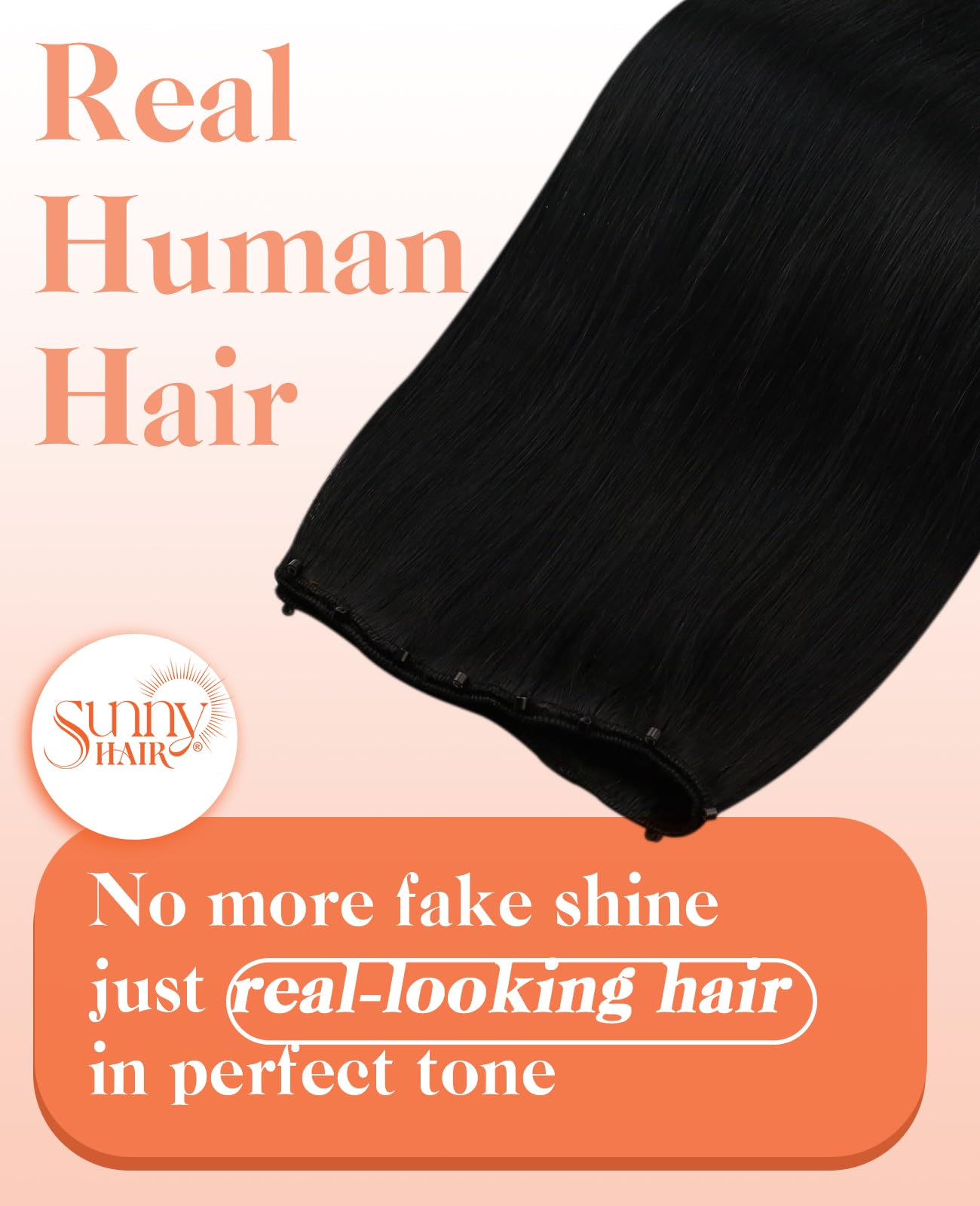 Sunny Hair Beaded Weft Hair Extensions Human Hair Black Micro Weft Sew in Extensions Real Human Hair Straight Hair Extensions Micro Beaded Hair Wefts Natural Black 16 inch 50G