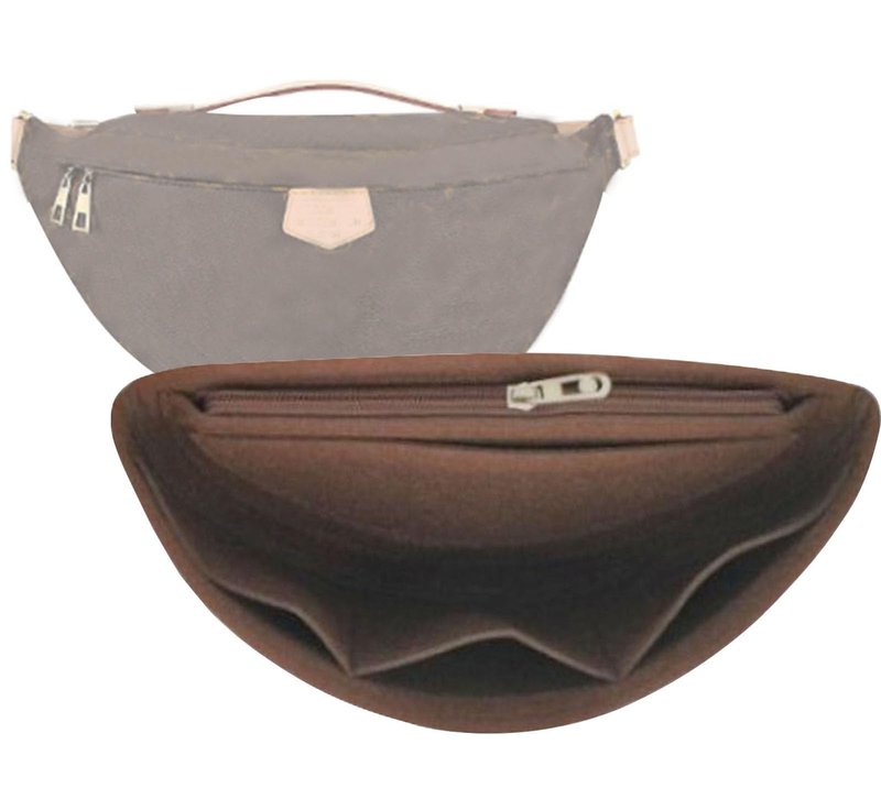 Lckaey Purse Organizer Insert for Waistpack Inner Sleeve BUMBAG Lining Bag Storage Bag2047Dark brown