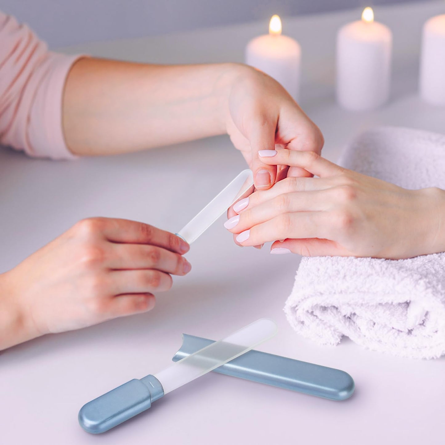 Birthday Gifts for Women,Glass Nail File with Case,Stocking Stuffers for Women Friends Teens Girls,Mothers Day Gifts for Mom Wife Girlfriend,Crystal Fingernail Files Professional Foot Nail Care Tool