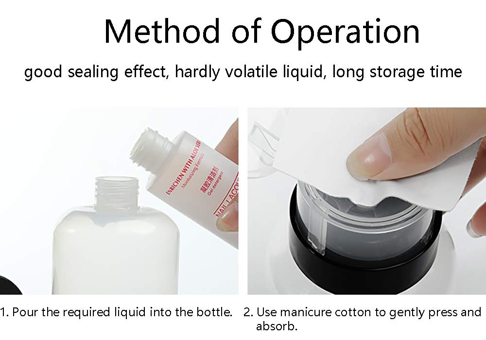 Hedume 16 Pack Push Down Empty Lockable Pump Dispenser Bottle, 6.8oz Professional Push Down Liquid Pumping Empty Bottle Dispenser for Nail Polish and Makeup Remover