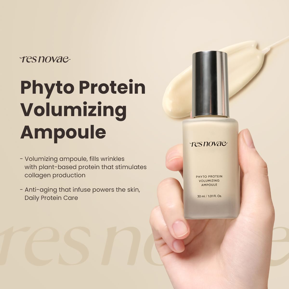 res novae Plumping Serum – 30ml (1.01 fl oz) – Visibly Firms Skin, Boosts Radiance, Enhances Tone, Deep Hydration with Peptides & Botanical Extracts