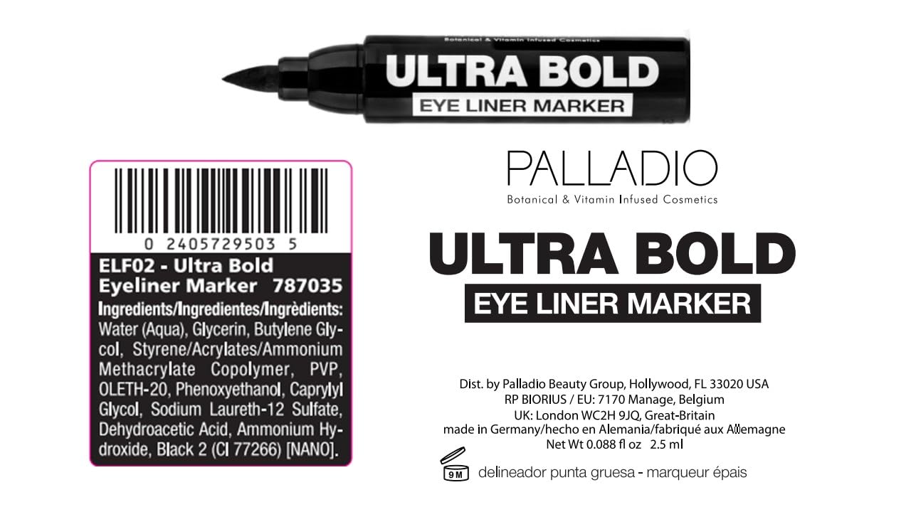 Palladio Ultra Bold Eyeliner Marker Carbon Black