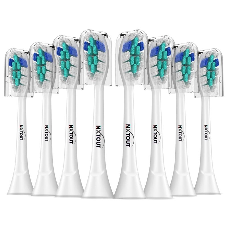 Replacement Toothbrush Heads Compatible with Philips Sonicare Electric Toothbrushes C2 4100 -Pack of 8 Sonicare Replacement Heads with Soft Dupont Bristles for Deep Cleaning, Gum Care & Plaque Removal