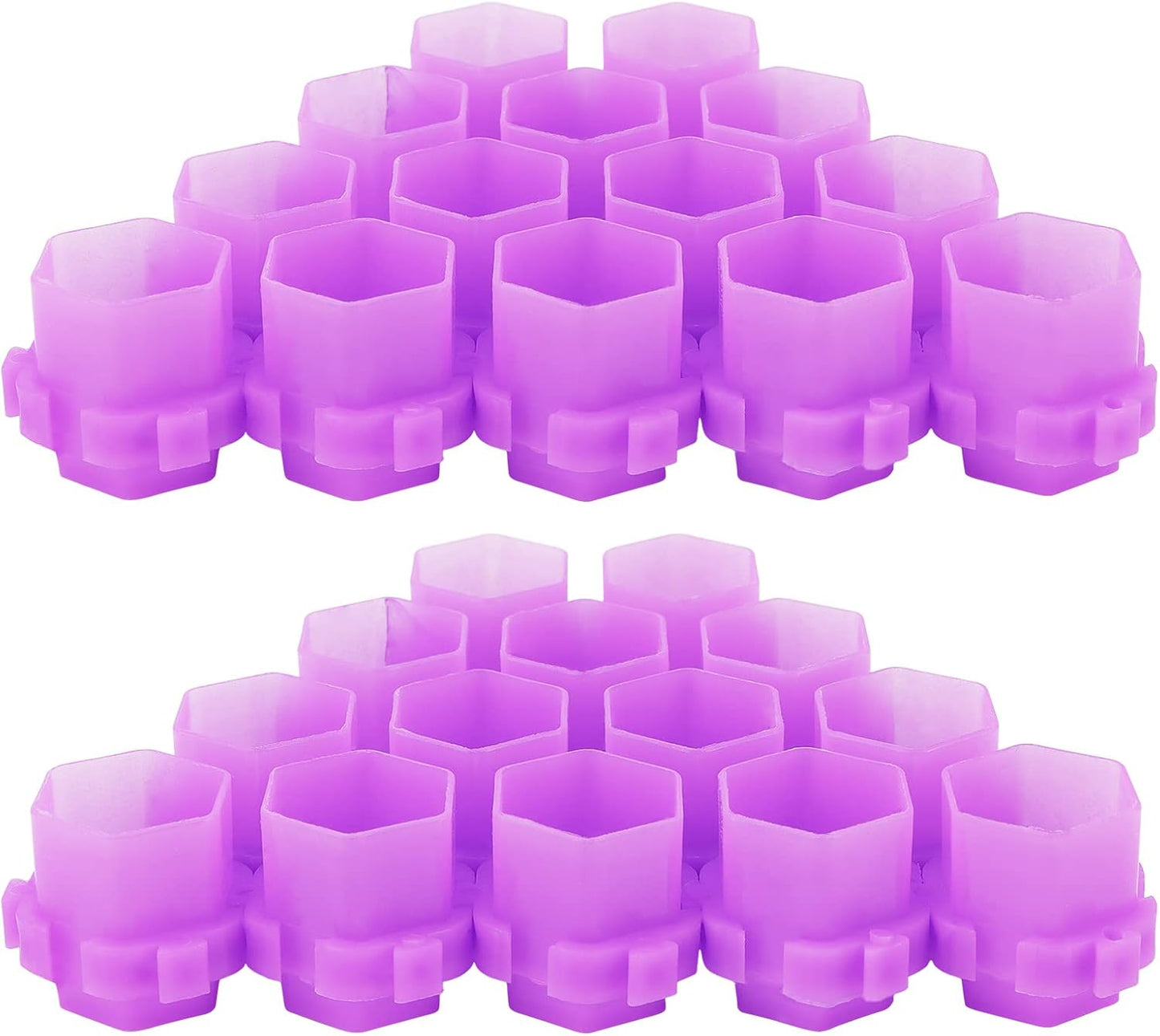 Tattoo Ink Cups - 400 PCS Purple Honeycomb Shape Pigment Holders with Base Design | Perfect for Tattoo Artists