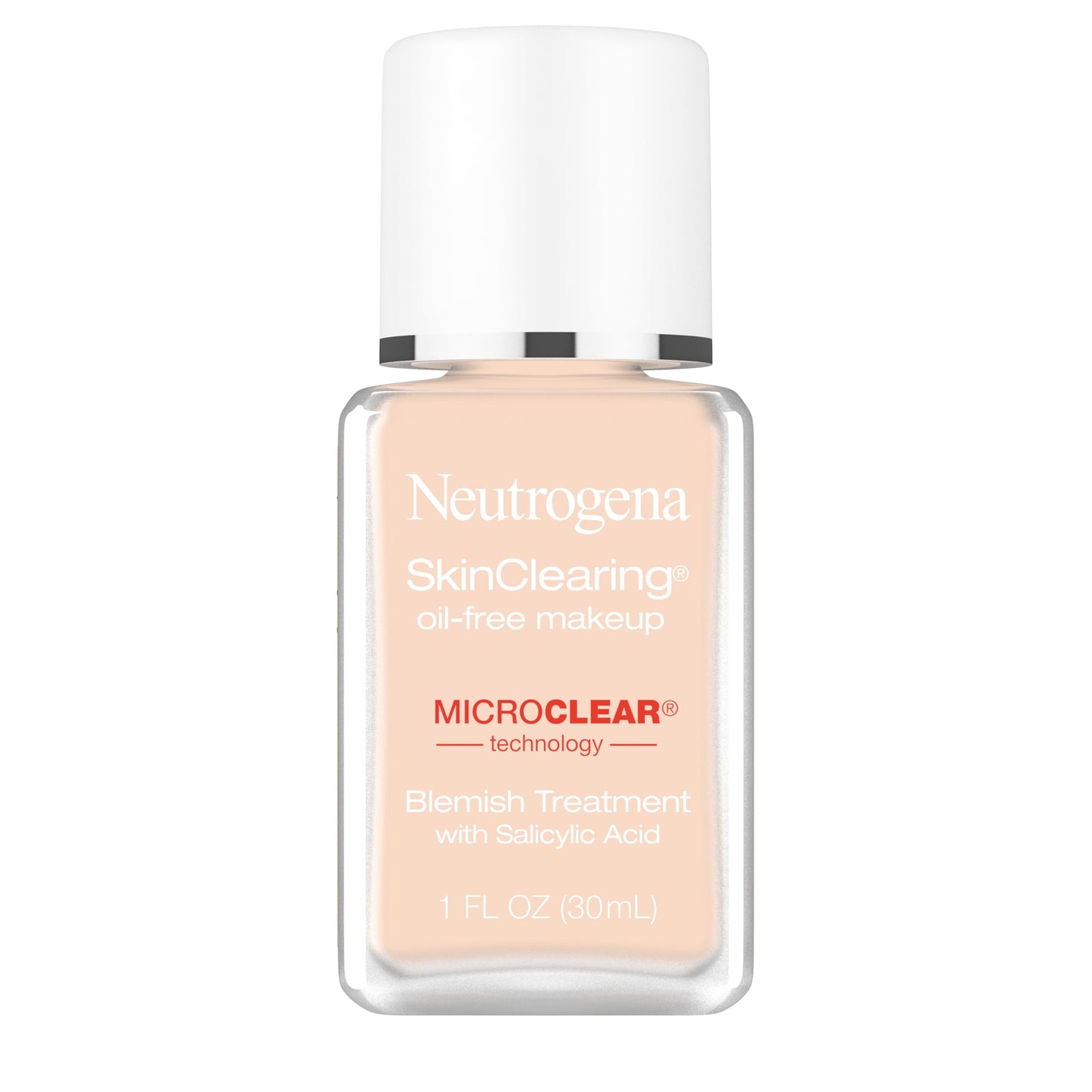 Neutrogena SkinClearing Oil-Free Acne and Blemish Fighting Liquid Foundation with.5% Salicylic Acid Acne Medicine, Shine Controlling Makeup for Acne Prone Skin, 60 Natural Beige, 1 fl. oz