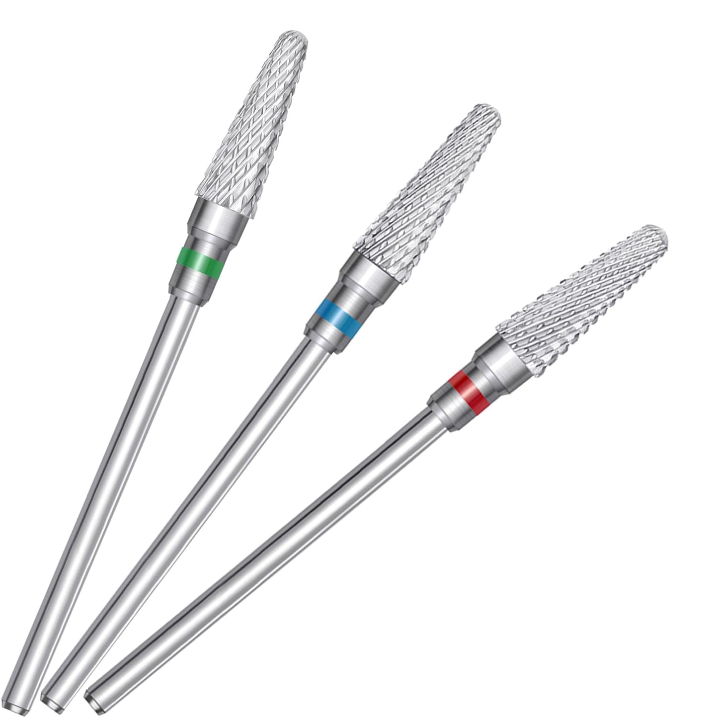 Tungsten Carbide Nail Bits - 3 Pcs Acrylic Nail Drill Set for Fast Gel Removal | 3/32" Size