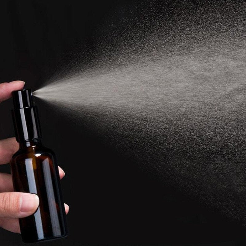 YIZHAO Amber Glass Spray Bottles 1oz, with Small Fine Mist Spray, Metal Cap, Refillable for Essential Oil,Travel,Cleaning,Perfume,Aromatherapy,Makeup – 24 Pcs