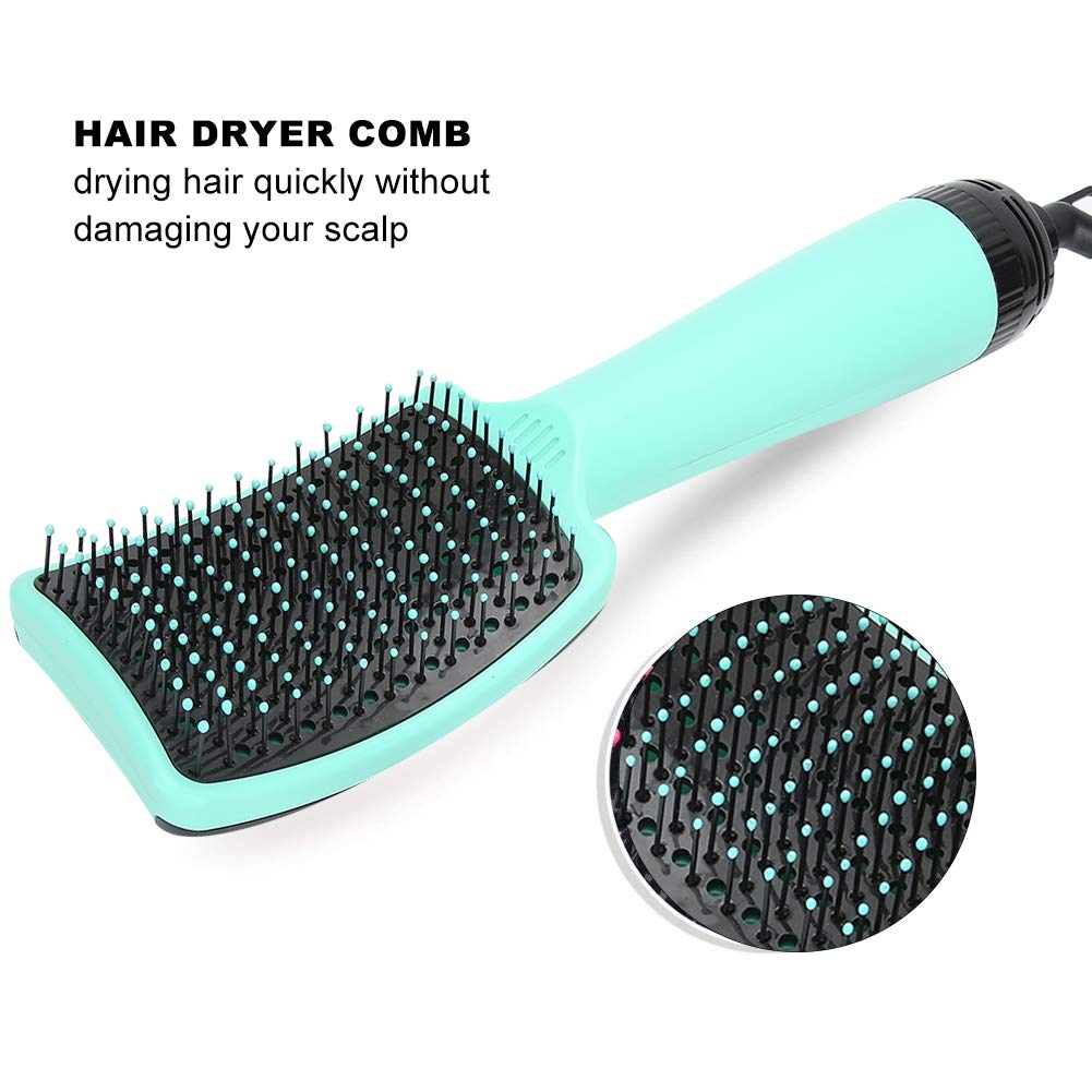 Hair Dryer Comb Home Hair Dryer Comb Hair Dryer Hot Air Brush Styling Hair Dryer Brush Hair Dryer And Styler, Three Gear Adjustment, Home Salon Use，Green [US]