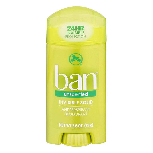 Ban Anti-Perspirant Deodorant Invisible Solid Unscented 2.60 oz (5 pack)