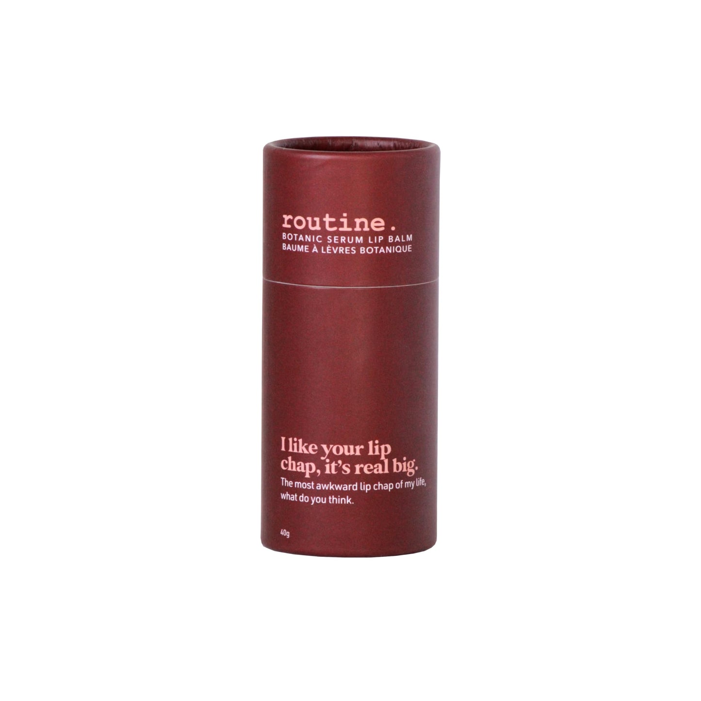 routine. | I Like Your Chapstick, it's Real Big 40g Botanic Serum Lip Balm. Peppermint, Cocoa Butter, Rose & Rosehip