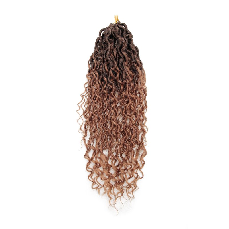 Goddess Locs Crochet Hair 18Inch 8Packs Crochet Locs,Boho Faux Locs With Curly Ends River Hippie Locs Bohemian Locs Crochet Braids(1B/30/27, 18inch(Pack of 8))