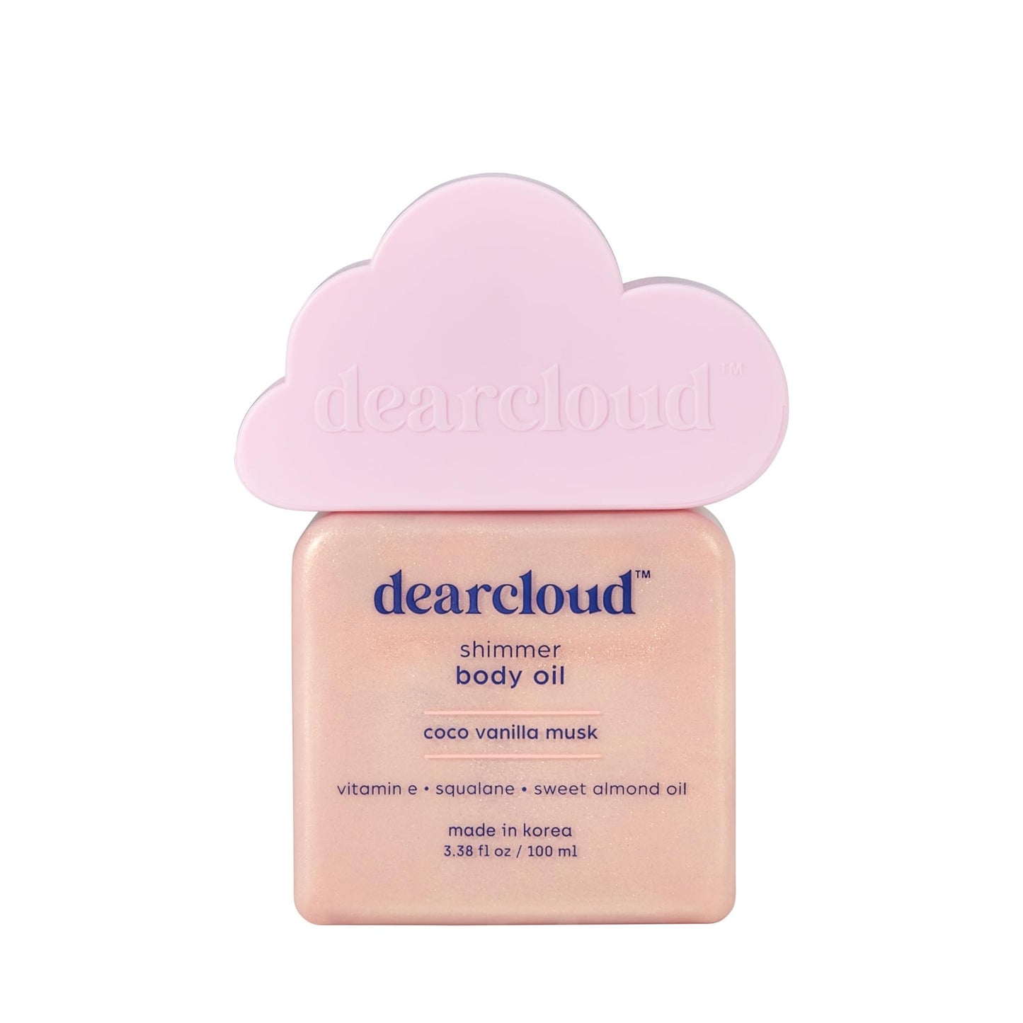 dearcloud Shimmer Body Oil - Coco Vanilla Musk - Hydrating & Nourishing Body Oil (3.38 fl oz)