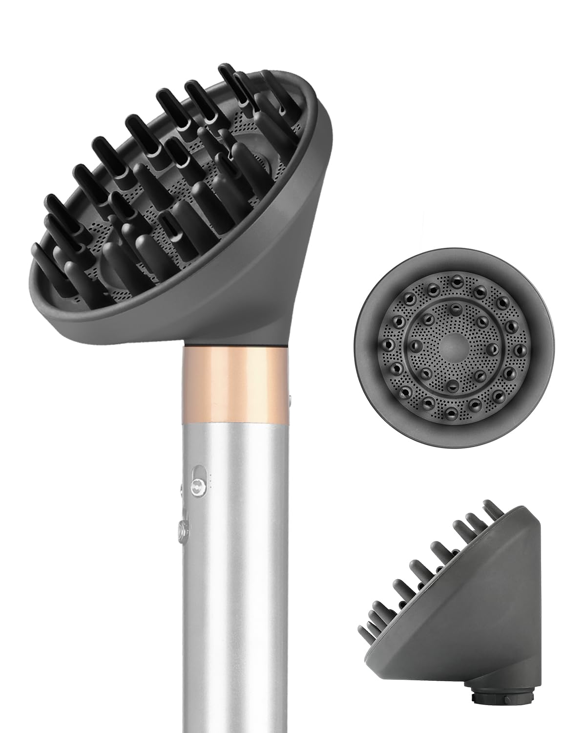 Diffuser attachment compatible with Dyson Airwrap Multi-Styler, Fast Drying, Volumizing, match HS01 HS05 i.d. Gray