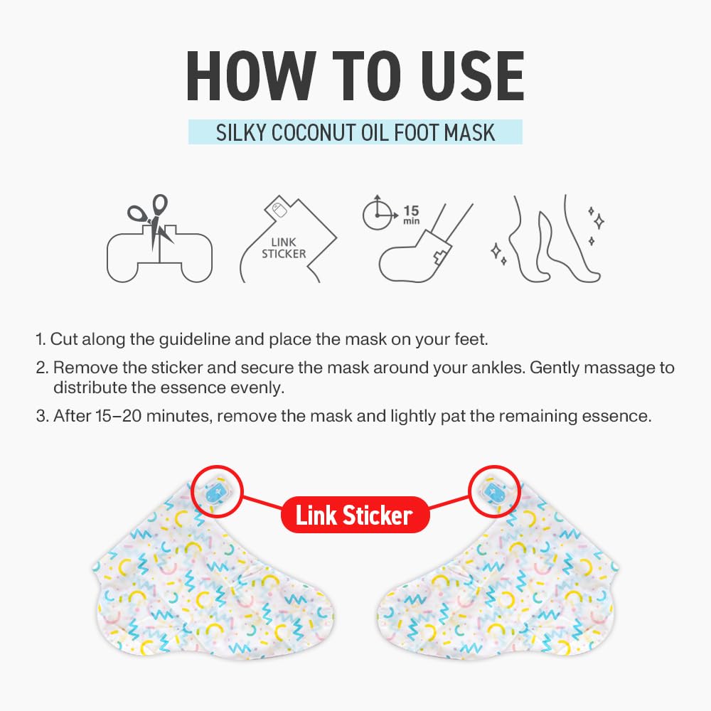 MADFORCOS Moisturizing Foot Mask Socks – Silky Coconut Oil Booties for Dry, Cracked Feet & Heels | 10 Pairs