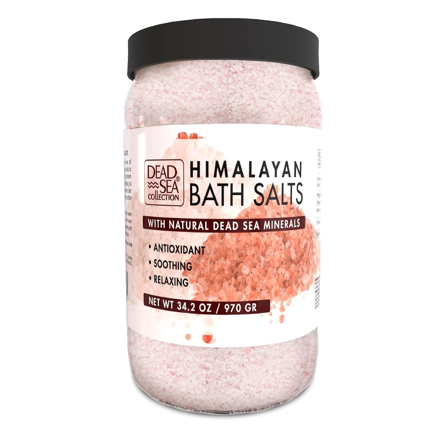 Himalayan Bath Salts - Pure Dead Sea Minerals & Pink Salt - Nourishing & Soothing Skin - 34.2 Oz