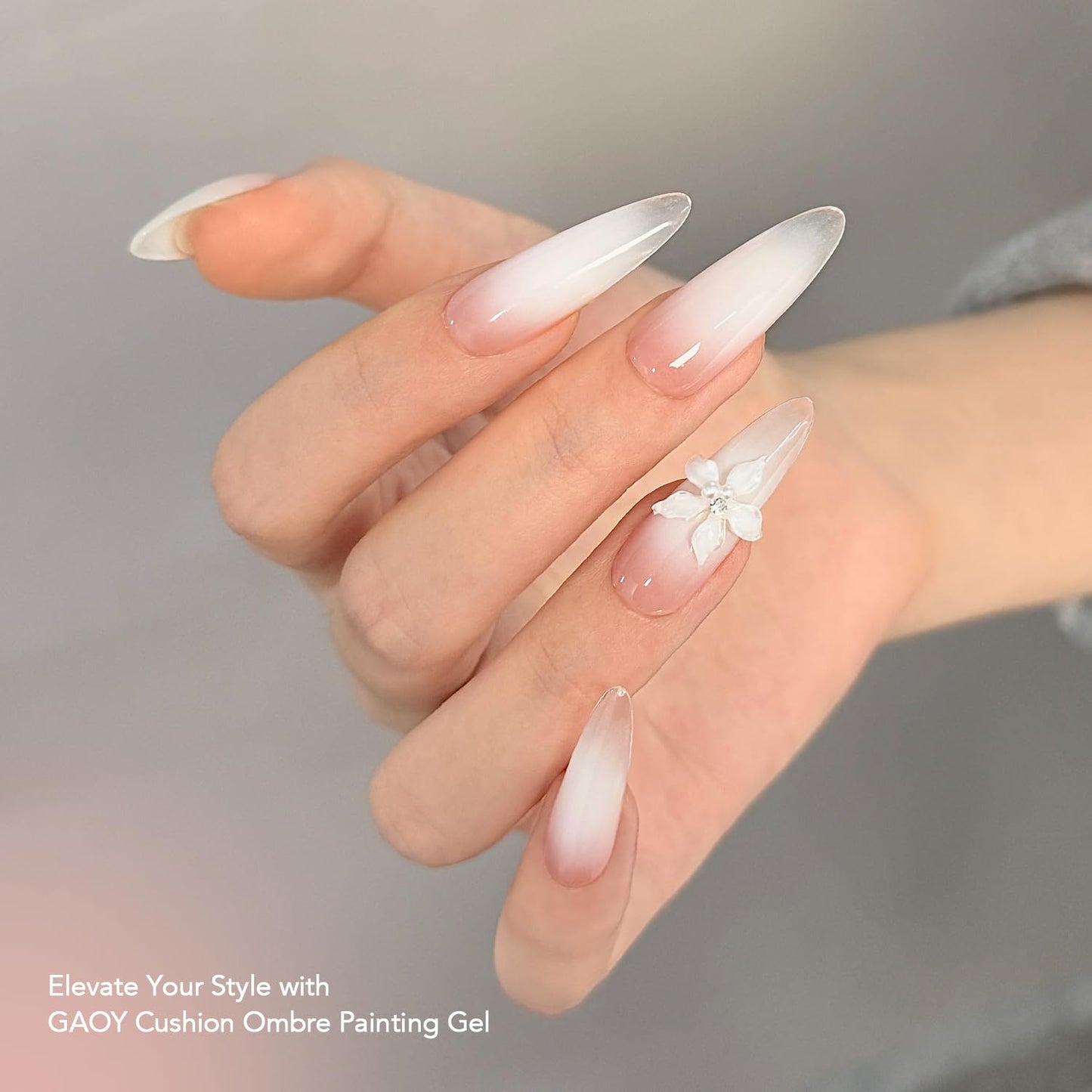 GAOY Cushion Ombre Painting Gel Kit for Aura & Blend Nails, Cherry Blossom