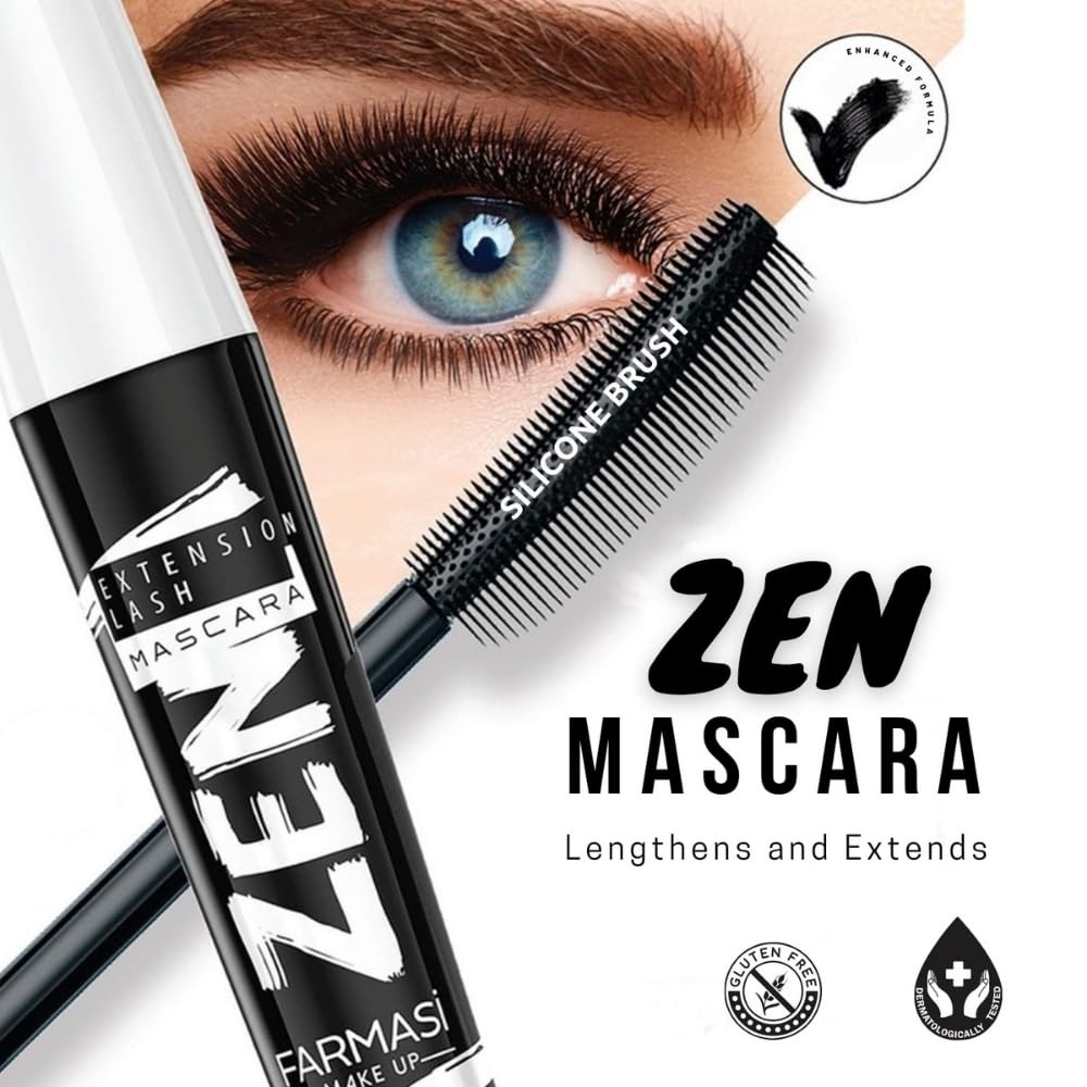 CC Cream & Zen Extension Lash Mascara Set | Color Correcting Skin Tint with SPF 25 - Light to Medium Shade, Natural Finish