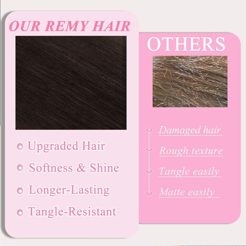 Clip in Hair Extensions Real Human Hair, 7Pcs 16 Inch Straight Brown Human Hair Extensions, 85g Dark Brown Seamless Invisible Real Clip in Human Hair Extensions, Double Weft Brazilian Remy Human Hair