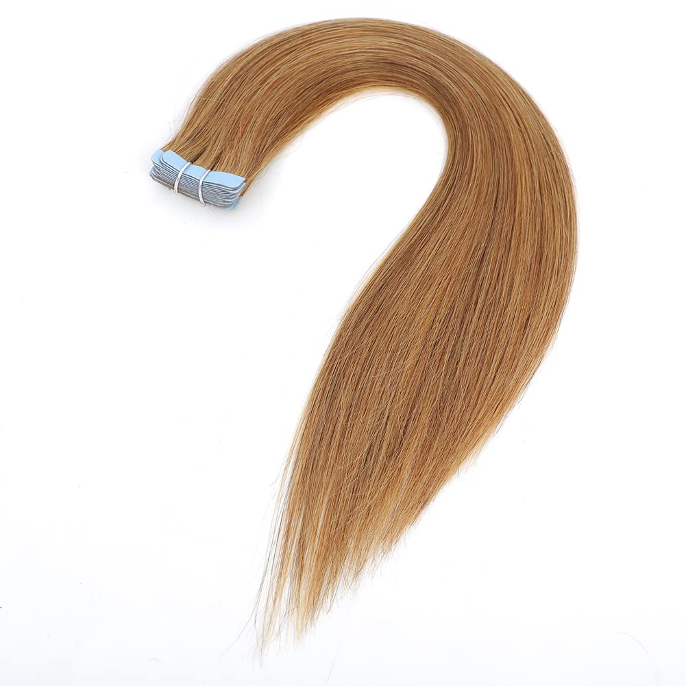Amella Hair Tape in Hair Extensions #27 Light Brown 100% Remy Human Hair Extensions Silky Straight for Fashion Women 20 Pcs/Package(12 Inch #27 40g)