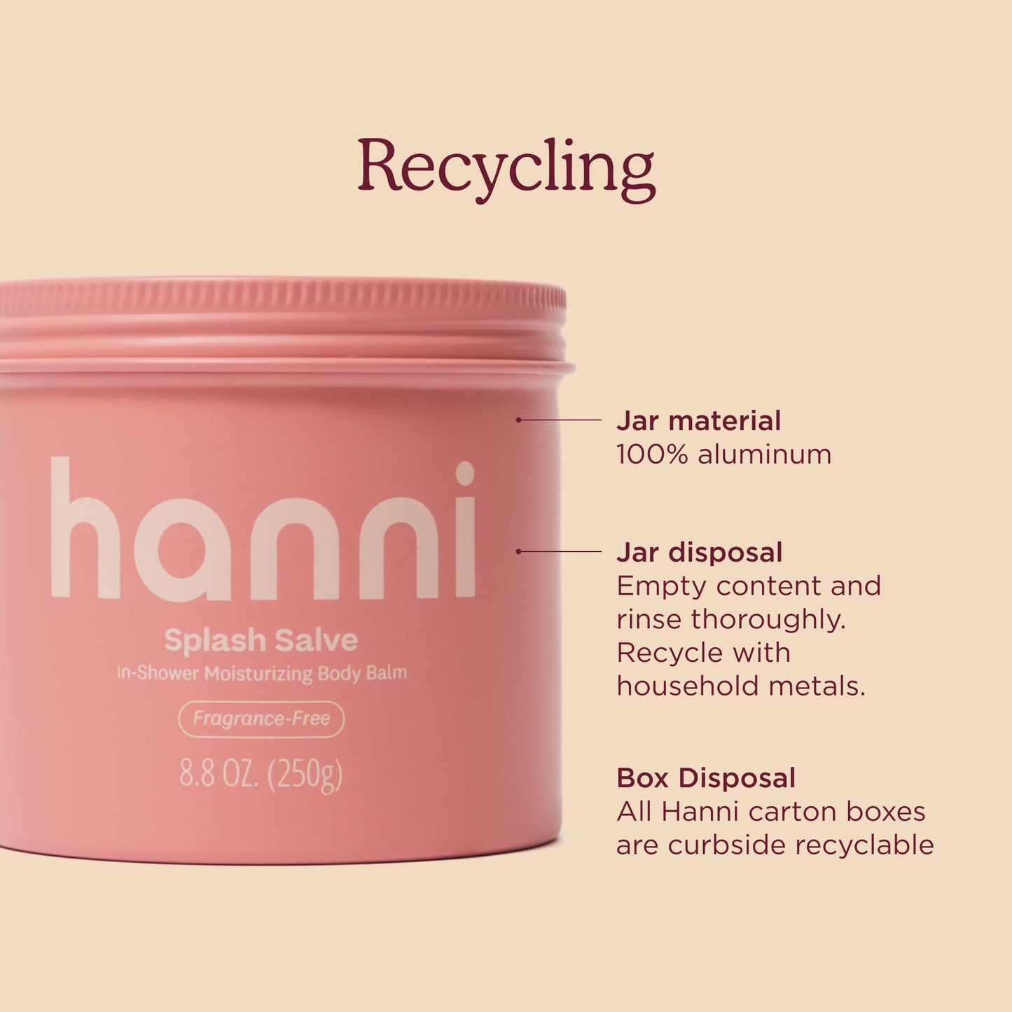 HANNI Splash Salve Body Mask, In-Shower Moisturizer with Coconut, Jojoba, Shea Butter & Glycerin, Deep Conditioning for All Skin Types, FRAGRANCE-FREE, 250 mL / 8.8 oz