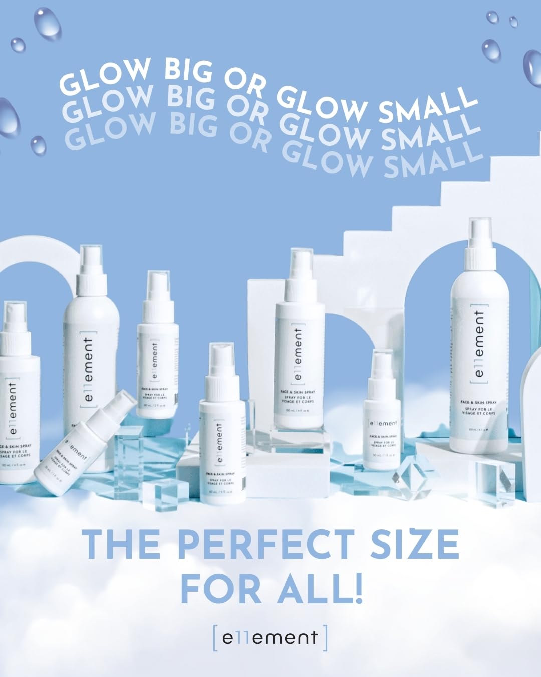 e11ement - Hypochlorous Acid Face and Skin Spray - HOCL- Safe for use on Acne Prone Skin - Eczema - Dry Scalp - Post Procedure -Toner - Eye Lash Cleanser - Face and Hand Cleanser (Large 8 oz.)