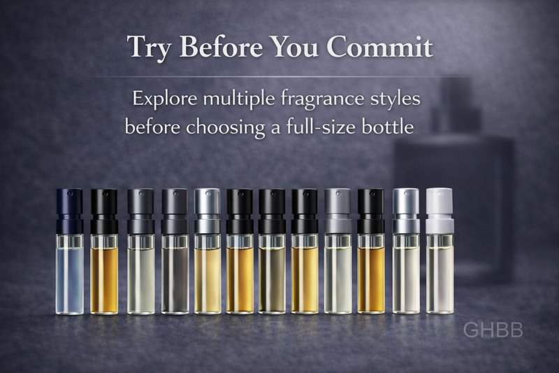 Travel Cologne Set for Men – 12 Mini Fragrance Samples, Portable Vials for Travel, Gym & Everyday Use