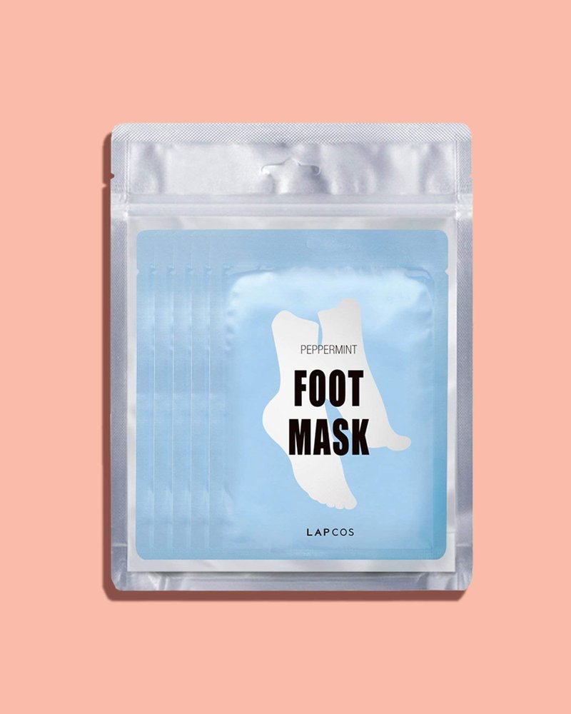 LAPCOS K Beauty Foot Mask, Moisturizing Spa Treatment with Peppermint and Lavender, Repair Dry Cracked Heels & Feet, Korean Beauty Favorite, 5-Pack